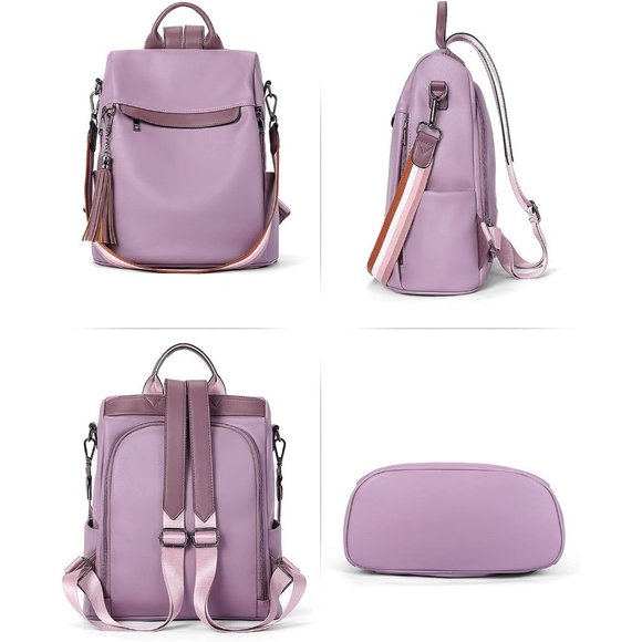 Women Purple PU Leather Anti Theft Shoulder Bags with Tassel main image 5
